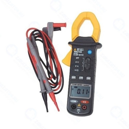 Клещи токоизмерительные цифровые Mastech MS2102, ACA&DCA, ACV/DCV, сопротивление, прозвон