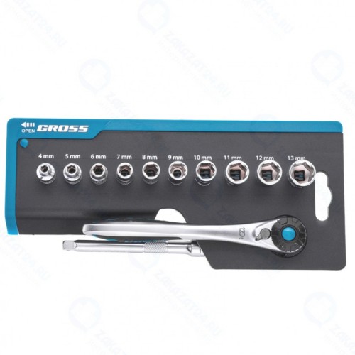 Набор торцевых головок Gross 14141, 1/4