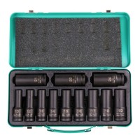 Набор ударных глубоких шестигранных торцевых головок STELS 13998 EQUIPMENT, 1/2" 10-24 в кейсе 12шт