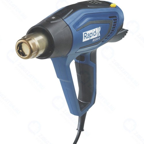 Фен строительный Rapid R2200, 2200 Вт, регулировка температуры: 60-650 °C, расход воздуха: 250-500 л/мин, светодиодная индикация нагрева, Rapid 500134