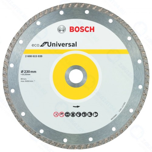 Алмазный диск Bosch 2608615039, алмазный, 230х22.23 мм, универсальный Turbo