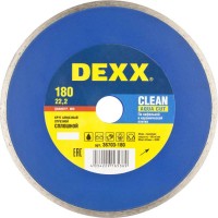 Алмазный диск DEXX CLEAN AQUA CUT 180 мм, по кафельной и керамической плитке (180х22.2 мм, 5х2.1 мм)