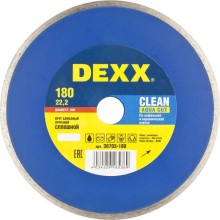 Алмазный диск DEXX CLEAN AQUA CUT 180 мм, по кафельной и керамической плитке (180х22.2 мм, 5х2.1 мм) Алмазный диск DEXX CLEAN AQUA CUT 180 мм, по кафельной и керамической плитке (180х22.2 мм, 5х2.1 мм)