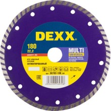 Алмазный диск DEXX MULTI UNIVERSAL 180 мм, по бетону, кирпичу, тротуарным плитам, песчанику, граниту Алмазный диск DEXX MULTI UNIVERSAL 180 мм, по бетону, кирпичу, тротуарным плитам, песчанику, граниту