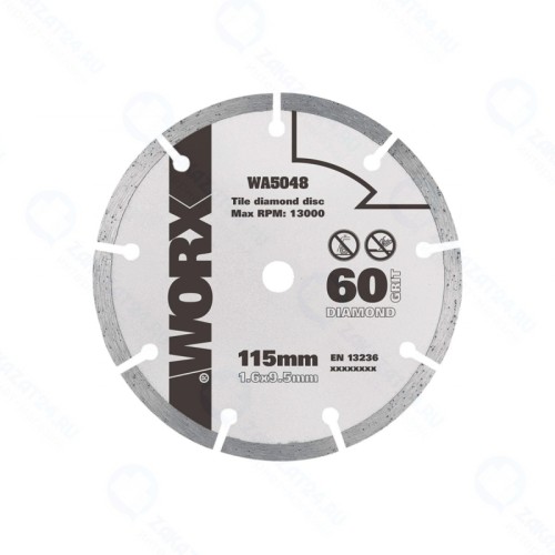 Пильный диск алмазный WORX WA5048, 115х1.6х9.5 мм