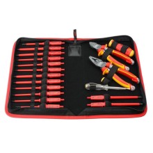 Набор диэлектрических стержней Felo 06391904 рукоятки E-SMART, бокорезов и плоскогубцев с отверткой тестером сети в сумке, 19 шт Набор диэлектрических стержней Felo 06391904 рукоятки E-SMART, бокорезов и плоскогубцев с отверткой тестером сети в сумке, 19 шт