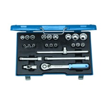 Набор торцевых головок Gedore 2545837, закаленных 6-гранных, с аксессуарами 1/2", 8-32 мм, 23 предмета Набор торцевых головок Gedore 2545837, закаленных 6-гранных, с аксессуарами 1/2", 8-32 мм, 23 предмета