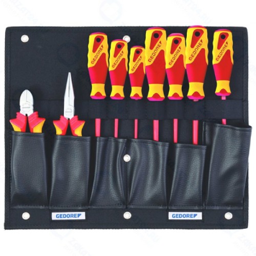 Панель с набором изолированных щипцов/отверток Gedore 2836203, VDE, 9 предметов, 375 х 310 х 40 мм