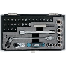 Набор бит и головок GROSS 11625, 1/4", карданный ключ, трещотка, адаптер, S2, 37 шт