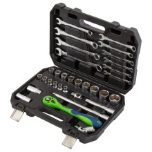 Набор инструментов СИБРТЕХ 13527, 1/2", CrV, пластиковый кейс, 32 предмета