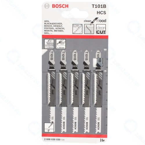 Пилки для лобзика Bosch T101 B, для древесины