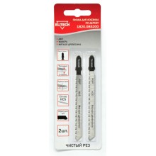 Пилка для лобзика ELITECH 2шт,HCS,75мм,рез 3-30мм,д\мяг.древ,ДВП,фанера,чист\пропил,обратный зуб(T101BR) Пилка для лобзика ELITECH 2шт,HCS,75мм,рез 3-30мм,д\мяг.древ,ДВП,фанера,чист\пропил,обратный зуб(T101BR)