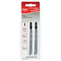 Пилка для лобзика ELITECH 2шт,HCS,75мм,рез 4-50мм,д\мяг.дер,фанера,ДВП,быстр\пропил(T111C)