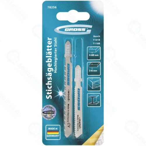 Пилки для лобзика GROSS 78256 универсальный, 2 шт