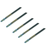 Пилки для лобзика IRWIN 10504218, по дереву и пластику, 100/75мм, шаг: 4.2мм, 5шт, HCS, 100mm/4" 6TPI (T144D)