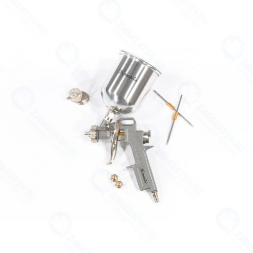 Краскораспылитель пневматический MATRIX 57314 с верхним бачком V 0,6 л, сопло D 1.2, 1.5 и 1.8 мм