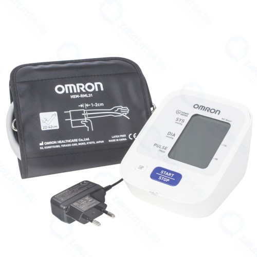 Тонометр OMRON M2 Basic автоматический + Адаптер + Универсальная манжета (HEM-7121-ALRU)
