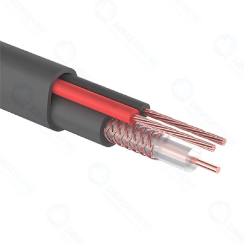 Кабель для видеонаблюдения PROconnect КВК-П-2 +2x0,50 кв. мм (Cu/CCA) (96) черный (бухта 200 м)