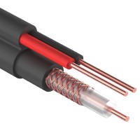 Кабель для видеонаблюдения REXANT ККСВ-П+2х0,5 мм черный (бухта 305 м)