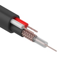 Кабель для видеонаблюдения REXANT КВК-П-1,5+2x0,75 кв. мм (Cu/Cu) черный (бухта 200 м)