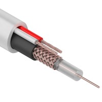 Кабель для видеонаблюдения REXANT КВК-В-1,5+2x0,50 кв. мм (Cu/Cu) белый (бухта 200 м)