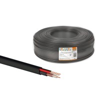 Кабель для видеонаблюдения TDM Electric КВК-П-2 2х0,5 мм (200м), для наружной прокладки, черный народный
