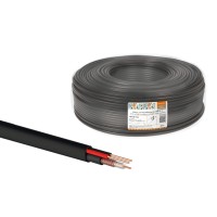 Кабель для видеонаблюдения TDM Electric КВК-П-2 2х0,75 мм (200м), для наружной прокладки, черный народный