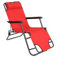 Кресло-шезлонг с153 х 60 х 79 см, до 100 кг. красный