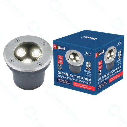 Светильник светодиодный уличный ULU-B10A-3W/2700K IP67 GREY VOLPE