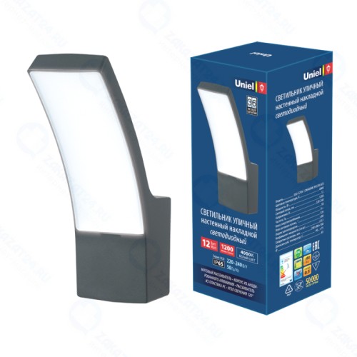 Светильник светодиодный уличный ULU-S70A-12W/4000K IP65 BLACK