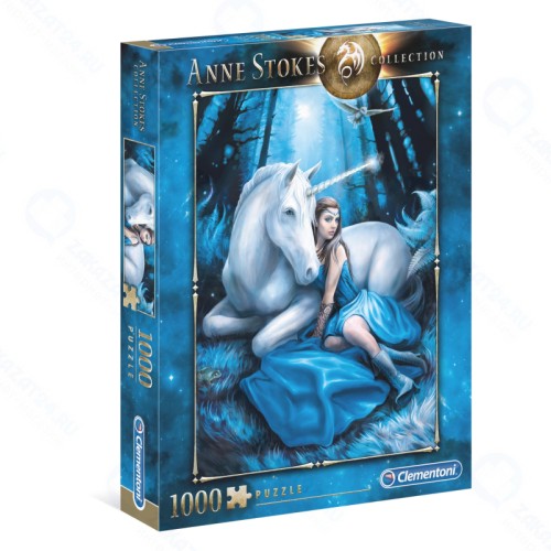 Пазл CLEMENTONI Anne Stokes Единорог. Полнолуние, 1000 дет.