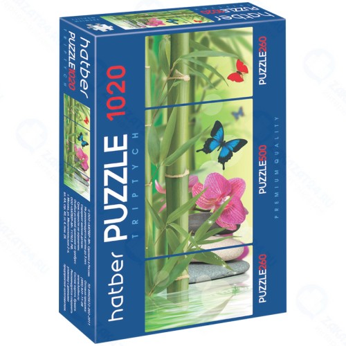 Набор пазлов HATBER Premium Triptych. Бабочки 500, 260*2 эл.