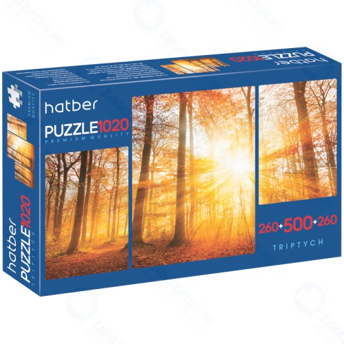 Набор пазлов HATBER Premium Triptych. В тишине природы. 500, 260*2 элементов