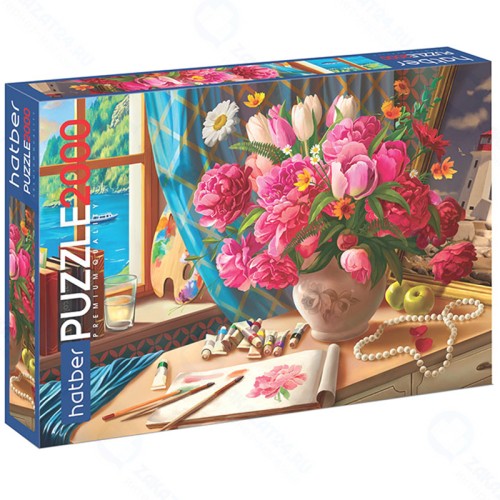 Пазл HATBER Premium Акварельный букет. 2000 элементов