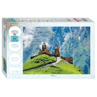 Пазл STEP PUZZLE Грузия. Казбек. Троицкая церковь в Гергети, 1000 эл.