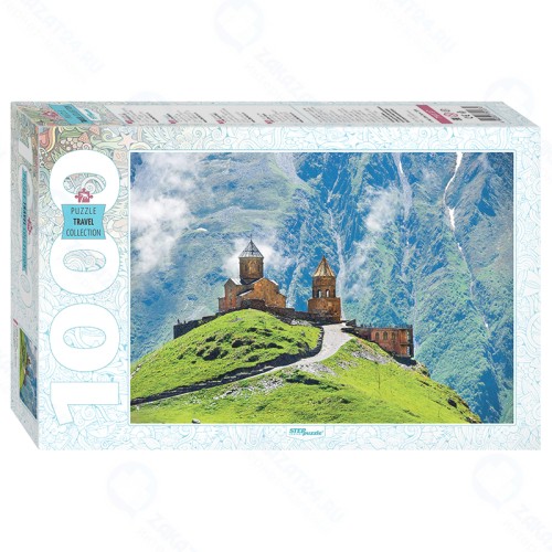 Пазл STEP PUZZLE Грузия. Казбек. Троицкая церковь в Гергети, 1000 эл.