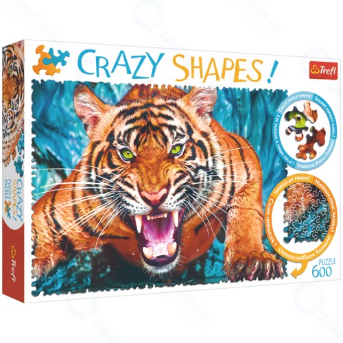 Пазл TREFL Crazy Shapes. Лицом к лицу с тигром 600 элементов