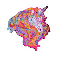 Деревянный пазл WOOD TRICK Единорог: Голубое Пламя (16x17см)