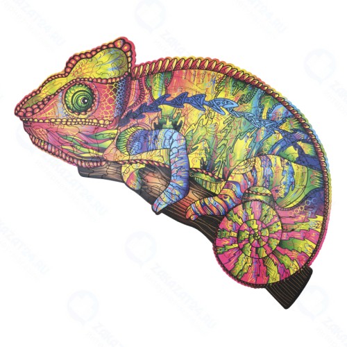 Деревянный пазл WOOD TRICK Красочный Хамелеон (34x30см)