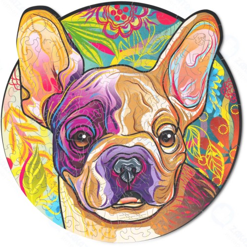 Деревянный пазл WOOD TRICK Щенок Рокки (Бульдог) (25x24 см)