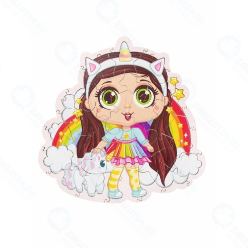 Пазл WOODLANDTOYS 147210 Кукла с единорогом