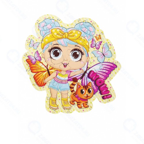 Пазл WOODLANDTOYS 147211 Кукла с котиком