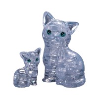 Пазл 3D CRYSTAL PUZZLE Кошка серебристая