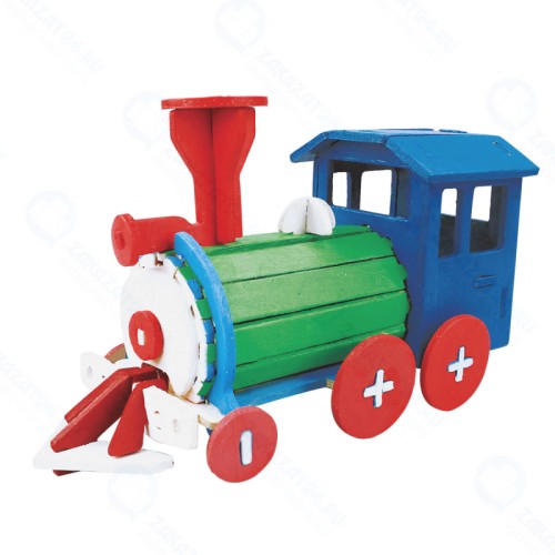 Пазл-раскраска 3D ЦВЕТНОЙ HC251 Локомотив