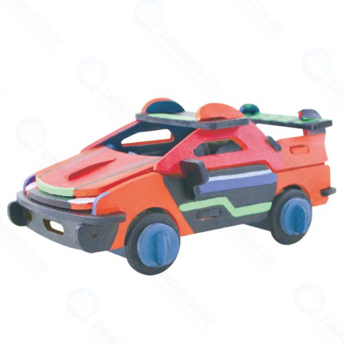 Пазл-раскраска 3D ЦВЕТНОЙ HC256 Гоночная машина