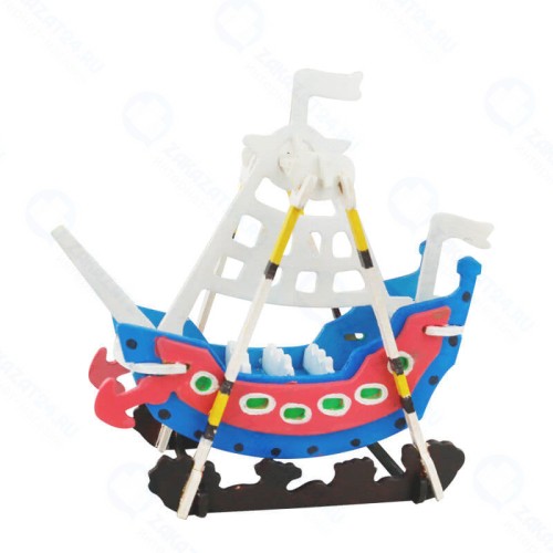 Пазл-раскраска 3D ЦВЕТНОЙ HC258 Кораблик