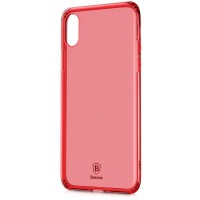 Чехол Baseus Simple Series Case For iPhone X (Anti-fall TPU) Прозрачный-красный