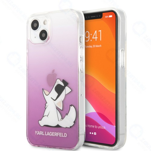 Чехол CG-MOBILE Lagerfeld PC/TPU HARD CASE CHOUPETTE FUN для iPhone 13, розовый
