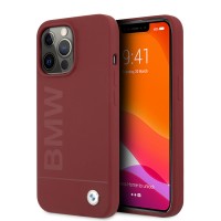 Чехол CG-MOBILE BMW Liquid Silicone case tone on tone metal logo для iPhone 13 Pro, красный