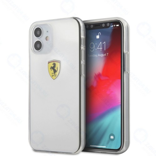 Чехол CG-MOBILE Ferrari для iPhone 12 mini On-Track PC/TPU Printed logo Hard Transparent